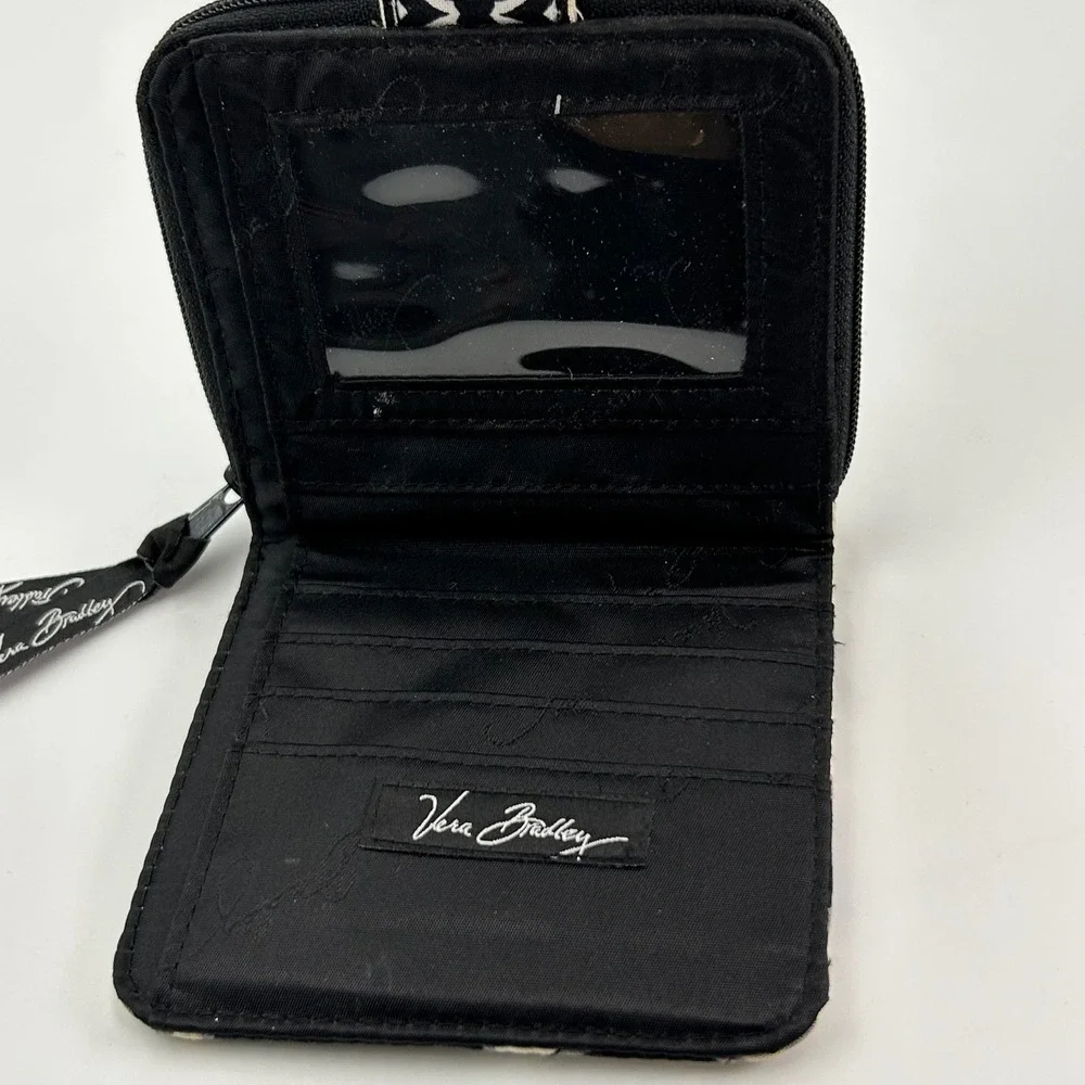 Vera Bradley Bifold Wallet Women OS Black White Good Quilted Night and Day - Picture 3 of 6